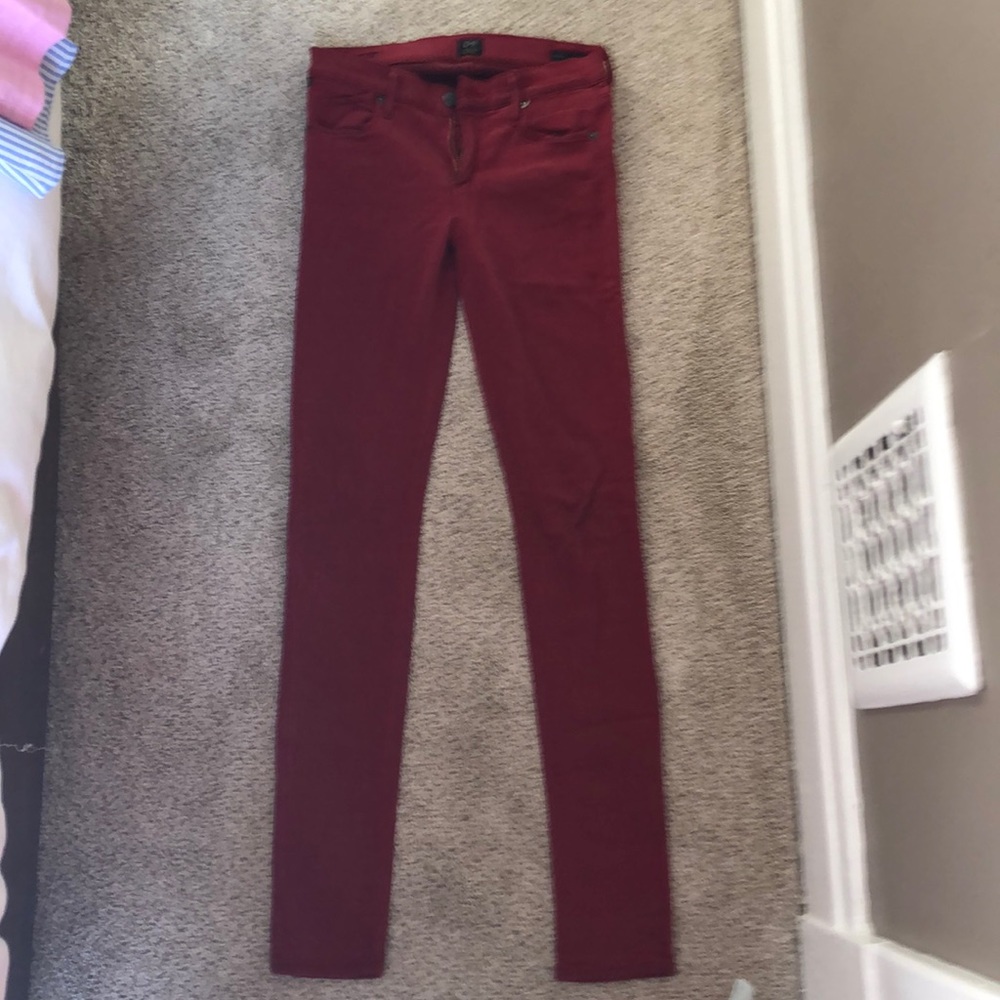 Citizens of Humanity Red Skinny Leg Jeans